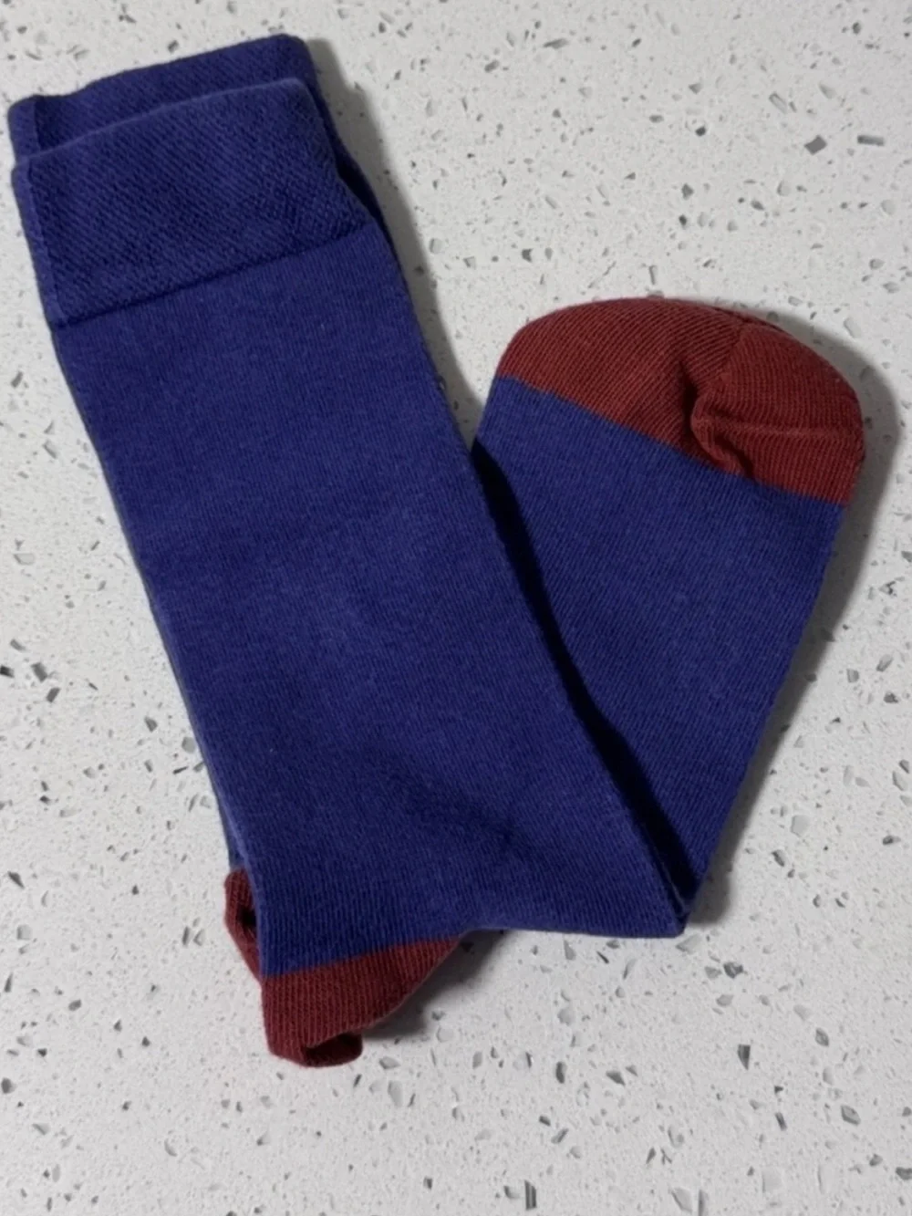 Ted Baker London Men’s Dress Socks Blue Burgundy Colorblock Crew Cotton Blend OS